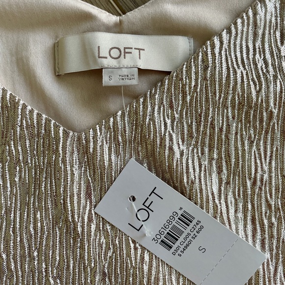 ANN TAYLOR LOFT Metallic Shine Womens tank top SIZE XS - NWT Pink Buff Color - Picture 6 of 14